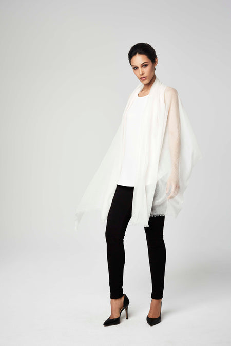 Sofia Cashmere Solid Black Featherweight Wrap