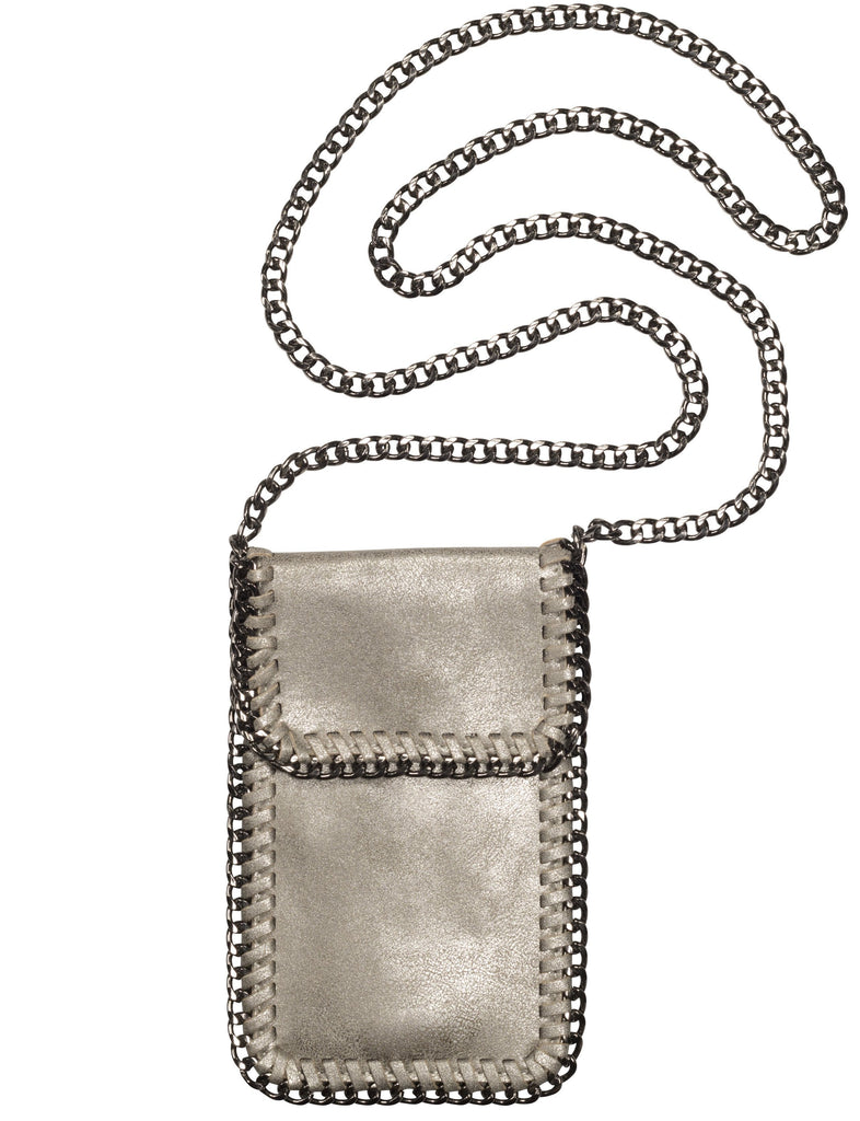 Amy & Aly Crossbody Phone Purse (Silver with Chain Trim) – hipsi